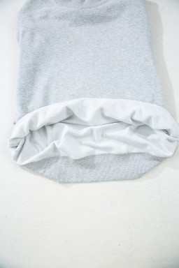 Gray Solid Color Oversized Mock Neck Sweatshirt