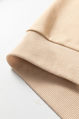 Parchment Embroidered Flower Pattern Drop Shoulder Sweatshirt