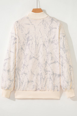 Khaki TEXAS Embroidered Camo Mock Neck Sweatshirt