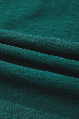 Evergreen Contrast Plaid Patchwork V Neck Half Sleeve Blouse