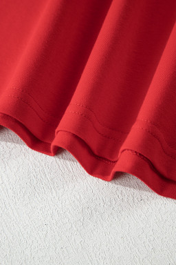 Fiery Red Stars Stripes Short Puff Sleeve Top