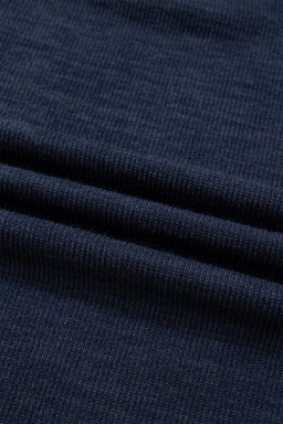 Navy Blue Ribbed Contrast Leopard Patchwork Short Sleeve Top