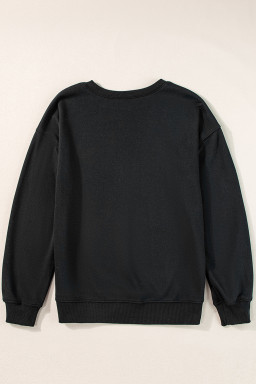 Black la weezy ana Mardi Gras Graphic Pullover Sweatshirt