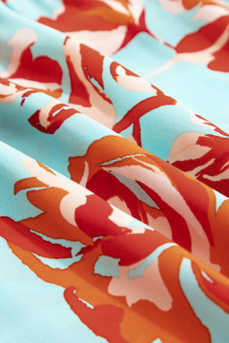 Green Bohemian Floral Print Tiered Maxi Skirt with Split