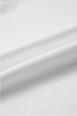 White 3d Ribbed XOXO Heart Embroidered Drop Shoulder Sweatshirt