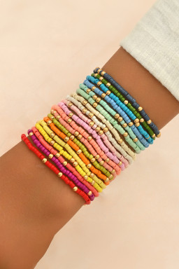 Gold 19pcs Multicolor Boho Bead Stretch Bracelet Set