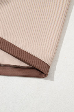 Parchment Stylish Textured Color Block Trim Shift Mini Dress