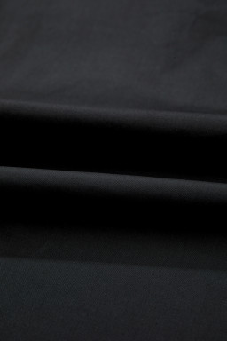 Black Short Puff Sleeve Contrast Embroidered Detail V Neck Blouse