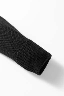 Black Merry Colorful Dot Detail Christmas Dolman Sweater