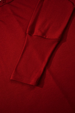 Red Dahlia Solid Color Round Neck Dolman Sleeve Top