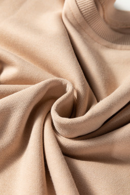 Oatmeal Varsity Striped Detail Cropped Pullover Wide Leg Pants 2pcs Outfit