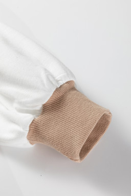 Brown Striped Colorblock Patchwork Oversized Sweatshirt