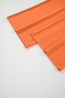 Flamingo Drop Shoulder Crop Pullover Drawstring Wide Leg Pants Set