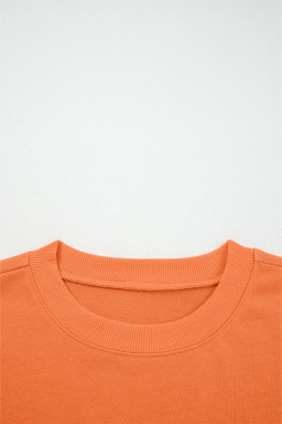 Flamingo Drop Shoulder Crop Pullover Drawstring Wide Leg Pants Set