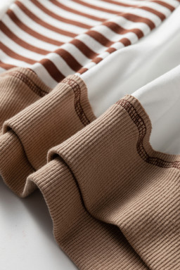 Brown Striped Colorblock Patchwork Oversized Sweatshirt