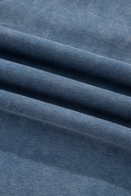 Sail Blue Lace Applique Notched Neck Mineral Wash Baggy Sweatshirt