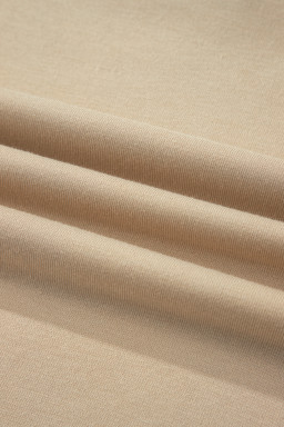 Parchment Striped Raglan Sleeve Notched Neck Raw Edge Plus Size Jumper