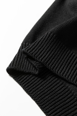 Black Merry Colorful Dot Detail Christmas Dolman Sweater