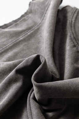 Medium Grey Mineral Wash Boxy Fit Cotton Tank Top