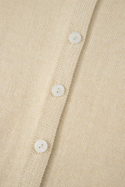 Apricot Buttoned Front Rolled Hem Cap Sleeve Sweater Top
