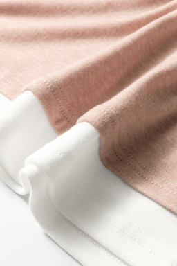 Smoke Gray False Two Piece Color Block Patchwork Long Sleeve Top