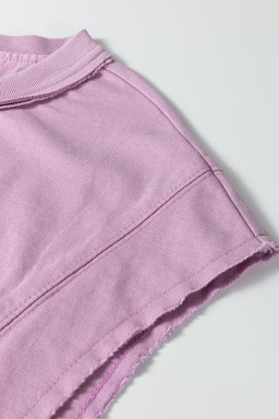 Bright Pink Mineral Wash Boxy Fit Cotton Tank Top