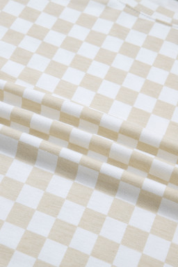 Khaki Checkered Print Half Sleeve Tee 2pcs Lounge Pant Set