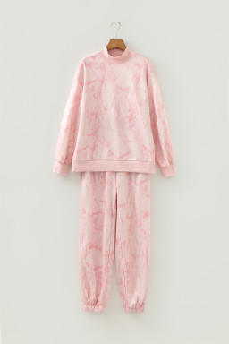 Pink Camo Print Jogger Pants Set