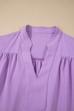 Phalaenopsis V Neck Puff Sleeve Summer Blouse