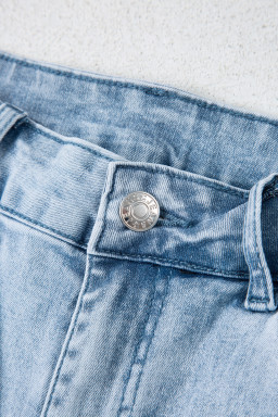 Beau Blue Bow Knot Side Detail Straight Leg Loose Jeans