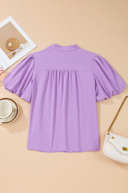 Phalaenopsis V Neck Puff Sleeve Summer Blouse