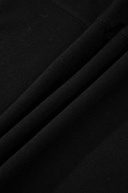 Black Asymmetric Panels Sheer Floral Lace Patchwork Long Sleeve Top