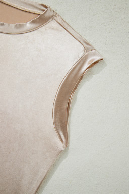 Gold Round Neck Metallic Tank Top