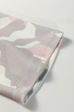 Green Plus Size Camouflage Print Drop Shoulder Loose Pullover Top