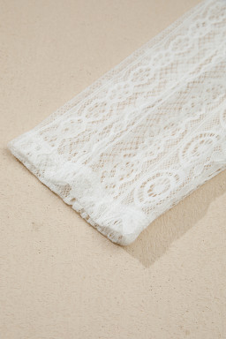 Blue Stripe 88 LOS ANGEL Graphic Lace Patchwork Faux Two Piece V Neck Top