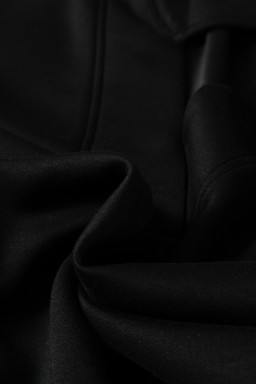 Bristol Black Collared V Neck Pullover Sweatshirt Sweatpants Set