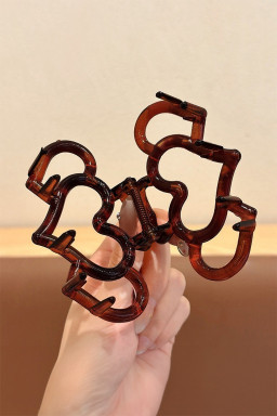 Bonbon Hollowed Heart Design Color Contrasted Acrylic Hair Claw Clip