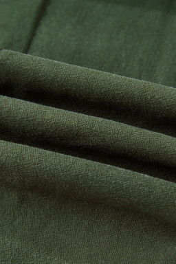 Jungle Green Drawstring Elastic Waist Patch Pocket Barrel Leg Casual Pants