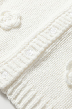 White 3D Flower Spaghetti Straps Sweater Vest