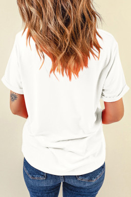 White Sequined Mardi Gras Accessories Patterned Festive T Shirt