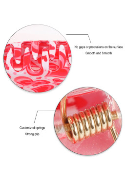 Rose Red Sweet Valentines Heart Shape PVC Hair Claw Clip