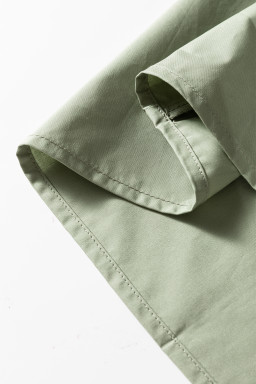 Grass Green Floral Puff Sleeve Contrast V Neck Patchwork Blouse