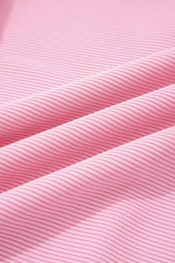 Pink Horizontal Ribbed Exposed Seam Detail Drop Shoulder Baggy Pullover