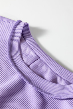 Lavendula Horizontal Ribbed Exposed Seam Detail Drop Shoulder Baggy Pullover