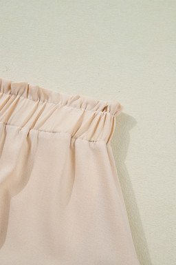 Parchment Plus Size Frilled Elastic Waist Lace Trim Boho Ruffled Shorts