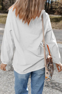 White Corded Rib ALABAMA football Embroidered Graphic Sweatshirt