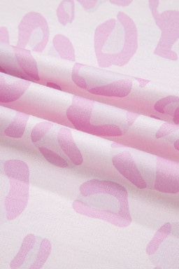 Pink Leopard Two Piece Top and Pants Set