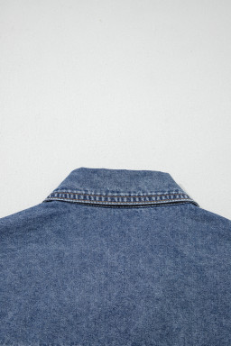 Ashleigh Blue Button Flap Pocket Cuffed Short Sleeve Denim Shirt