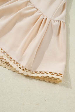 Parchment Plus Size Frilled Elastic Waist Lace Trim Boho Ruffled Shorts