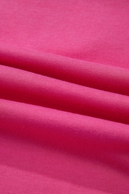 Rose Red Lucky Clover Embroidered Loose Pullover Sweatshirt